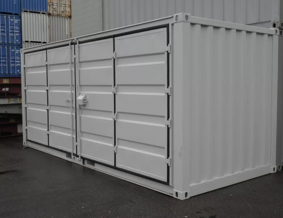 container di spedizione aperto sui lati da 20 piedi